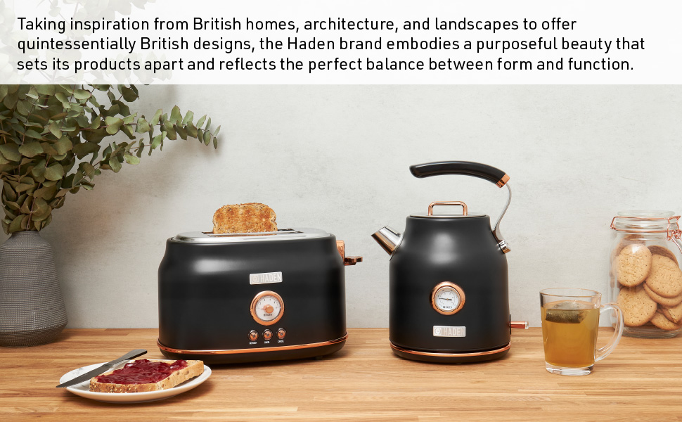 Haden Dorset 75039 Stainless Steel 1500W Retro Toaster 4 Slice Wide Slot w/ Removable Crumb Tray