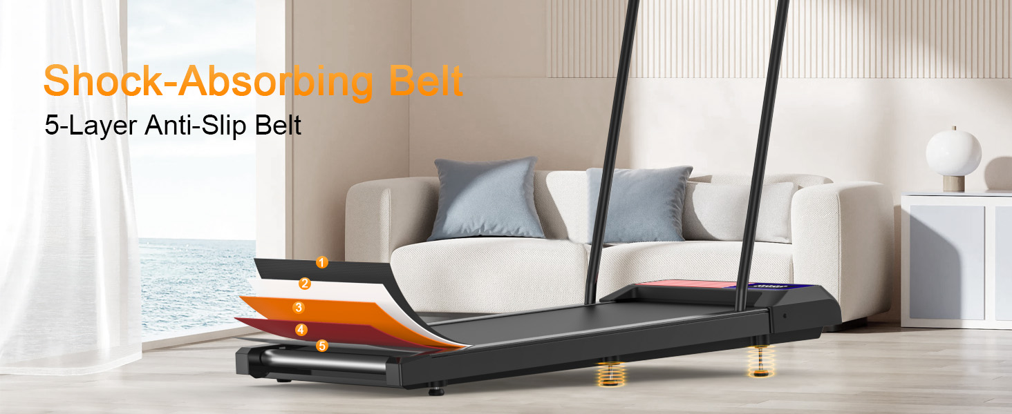 Walking Pad Treadmill with Incline and Handle Bar