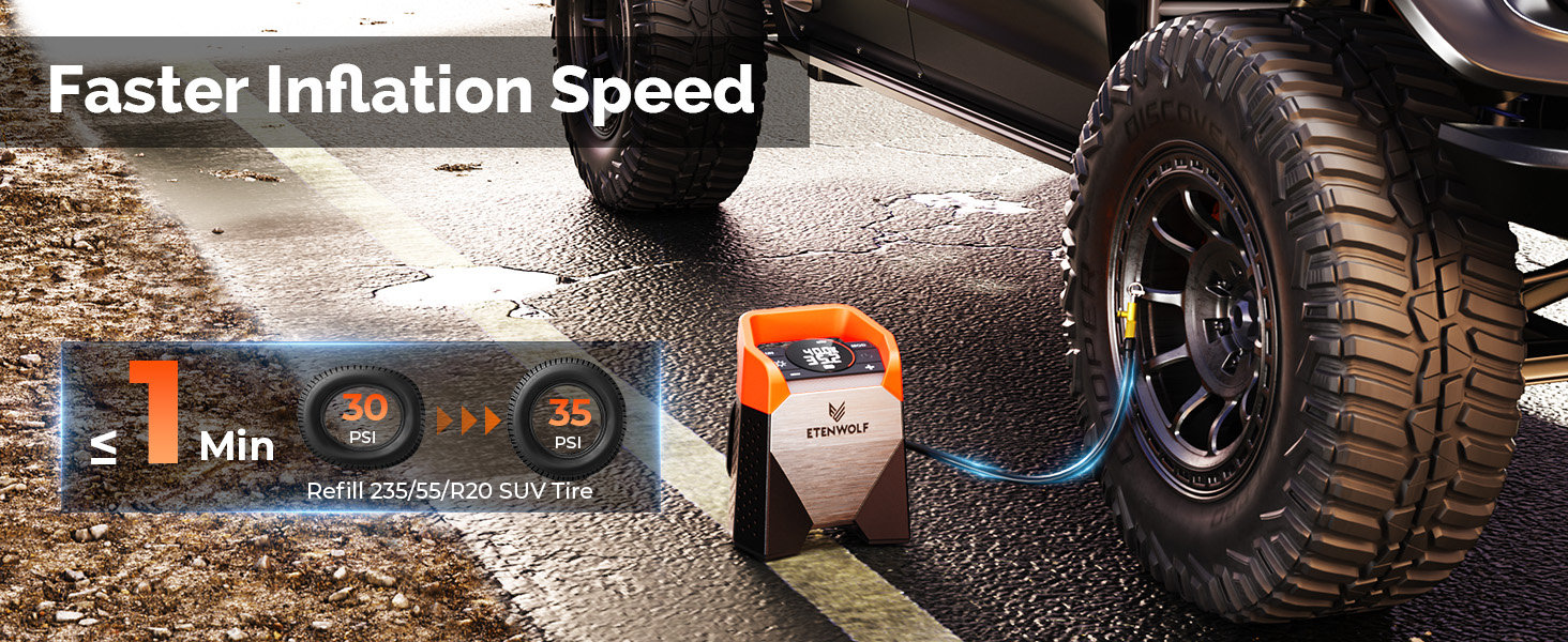 Compresor de aire portátil con inflador de neumáticos S5