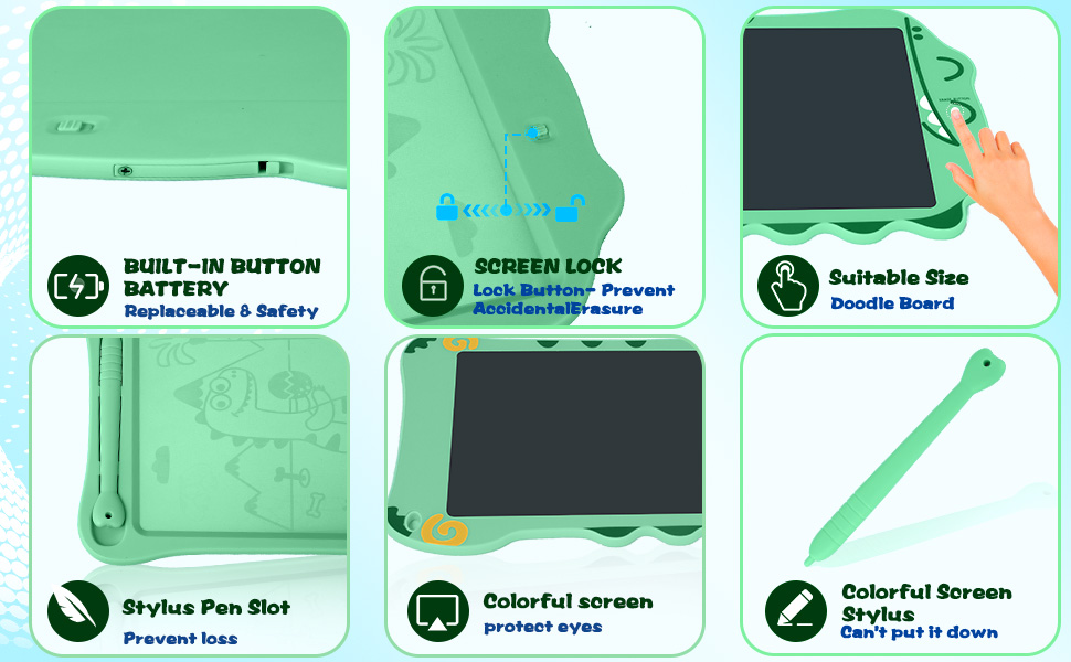 LCD Doodle Board Dinosaur Writing Tablet for Kids Toys, 8.5