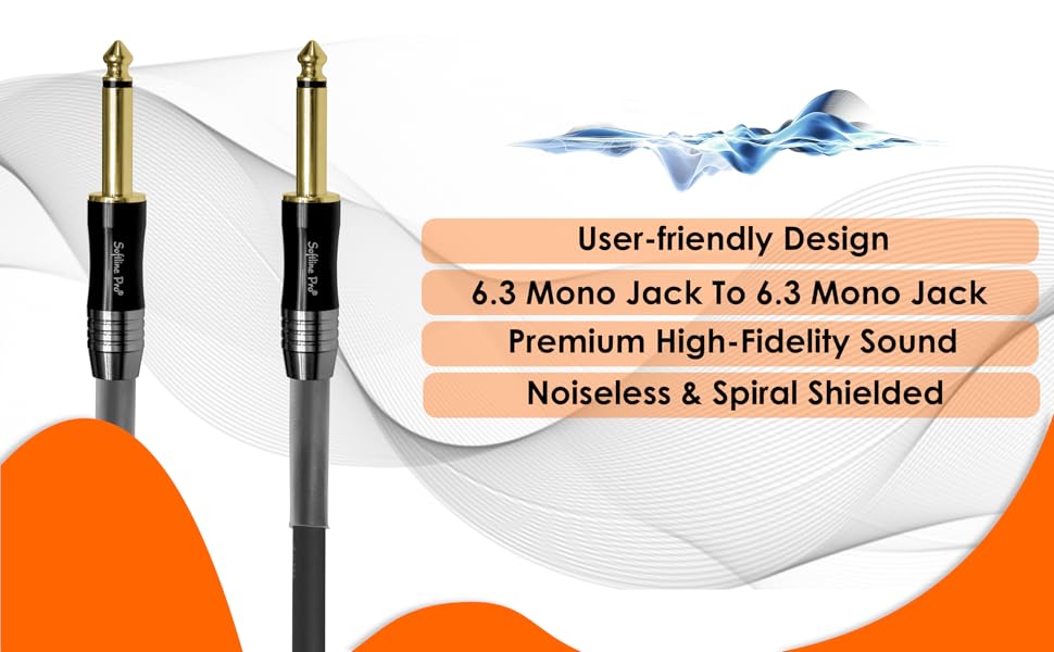 Mono 6.35mm jack to jack