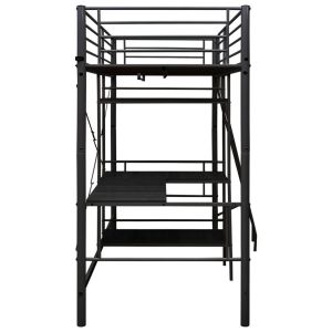Metal Bunk Bed Frame Double Metal Bunk Bed with Ladder Space-saving space saver bed base
