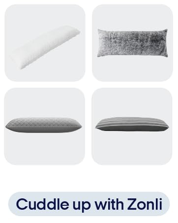 Display of different styles of Zonli body pillows.