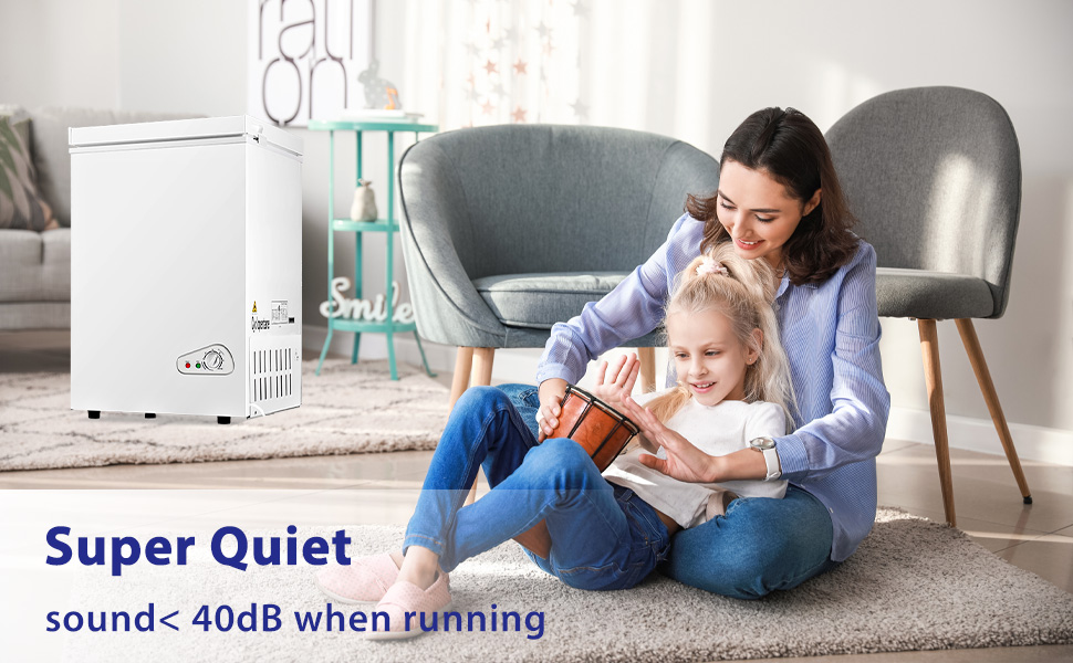 Small Deep Freezer 2.5 Cu.ft Mini Chest Freezer RV Portable Freezer White 100120V