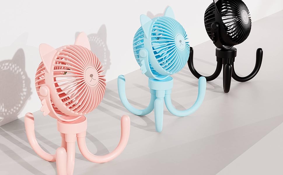 stroller fan, portable fan, handheld fan, personal fan, mini fan, small fan, versatile fan, USB fan