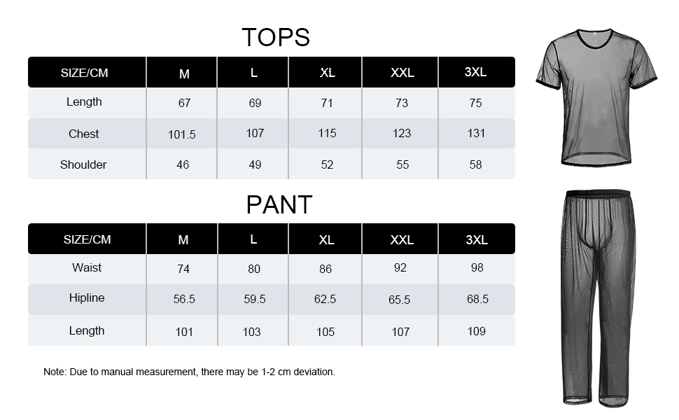 Mens See Through Pajamas Set