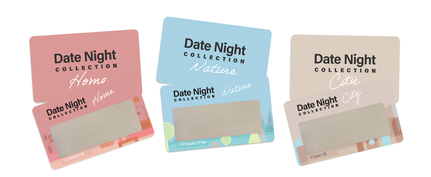 three categories for date night collection cards