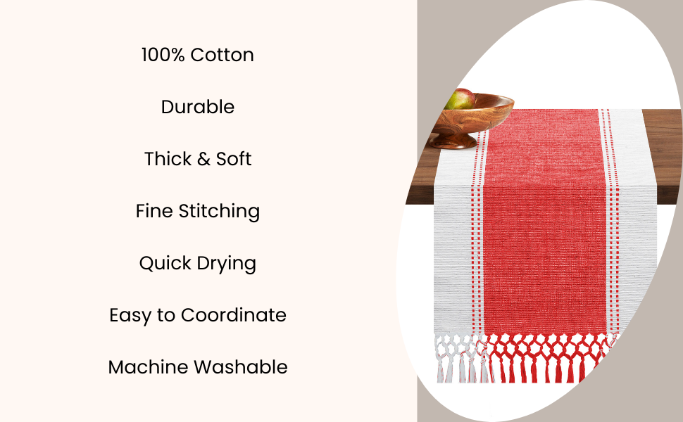 Comfyco Table Runner 72 inch Long Farmhouse Table Runner