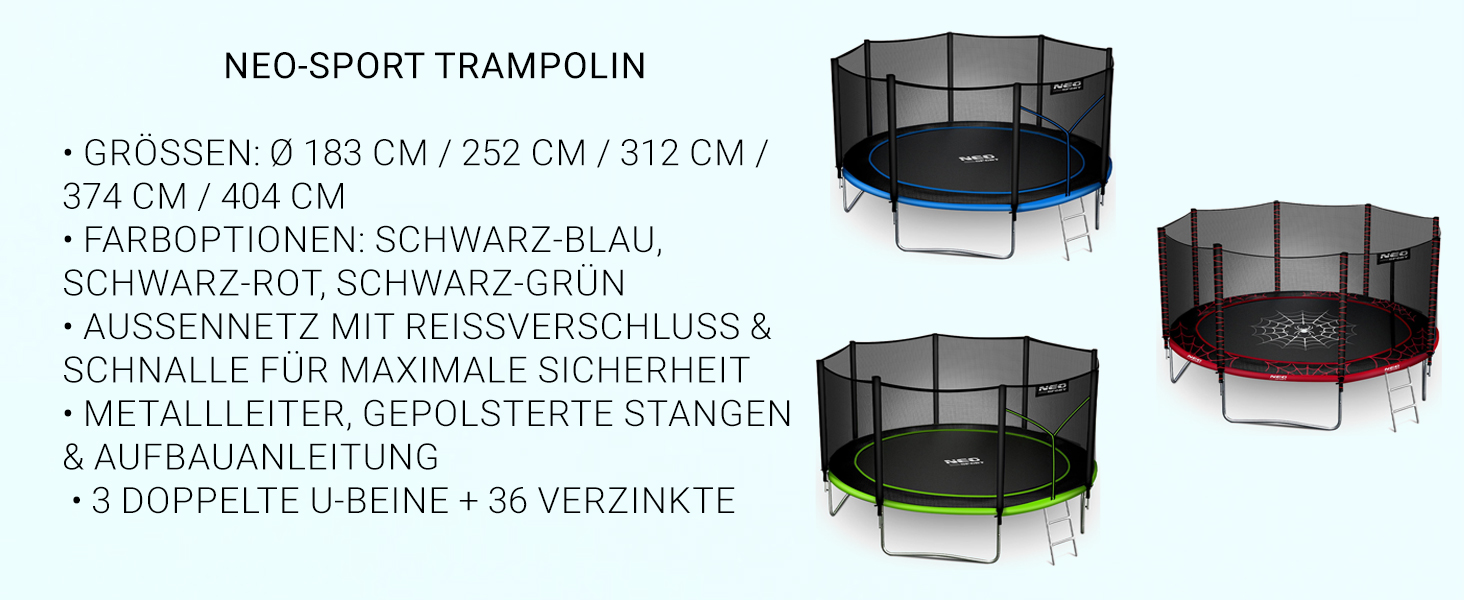 Neo-Sport Trampolin Outdoor für Kinder mit Sicherheitsnetz, Innen-Leiter und gepolsterten Stangen, witterfest und rostfr Dfc16b0e A2c1 4b61 8e3e 82877d72dac7. CR0,0,1464,600 PT0 SX1464 V1