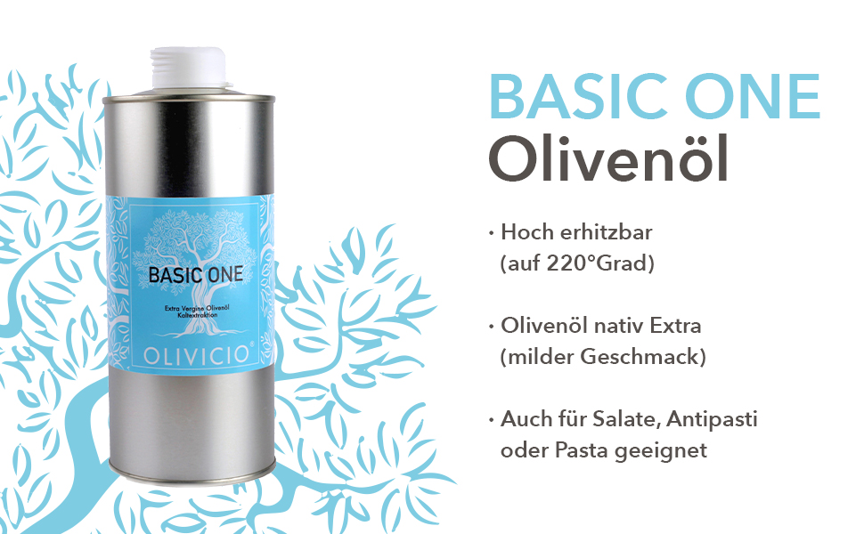 OLIVICIO Olivenöl Basic One 750ml Dose Natives Olivenöl Extra zum Braten Herkunft