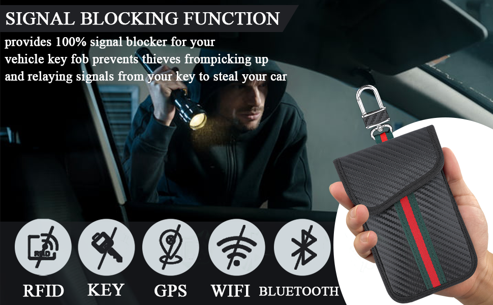 Giftsdad Car Key Signal Blocking Pouch, 2 Pack Faraday Pouch for Car