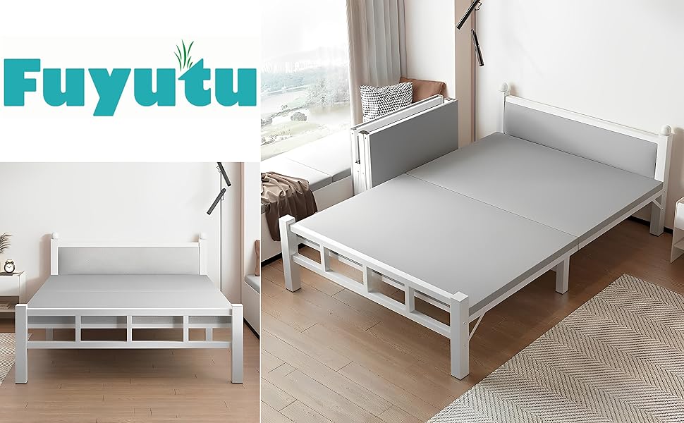【値下げ‼️】Fuyutu ベッドフレーム シングル 幅70cm ホワイト Amazon｜Fuyutu ベッドフレーム シングル 幅70cm 折り畳みベッド