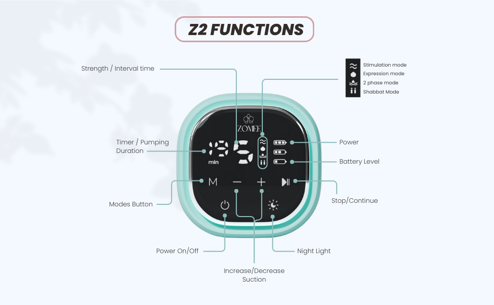 Zomee Z2 Functional portable 3 mode breast pump breastfeeding mom dad gift registry  