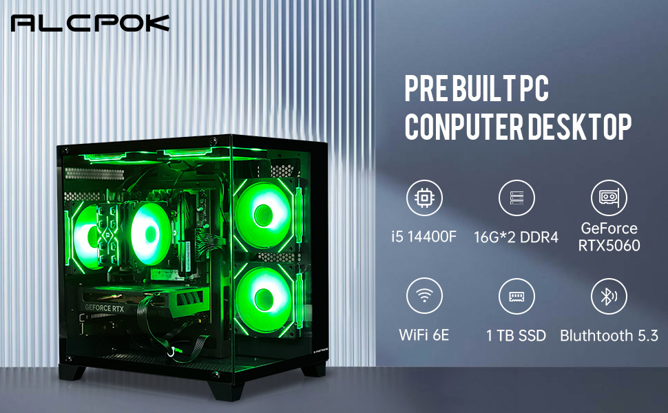 Amazon.com: ALCPOK Gaming PC Desktop Computer,Core i5 14400F