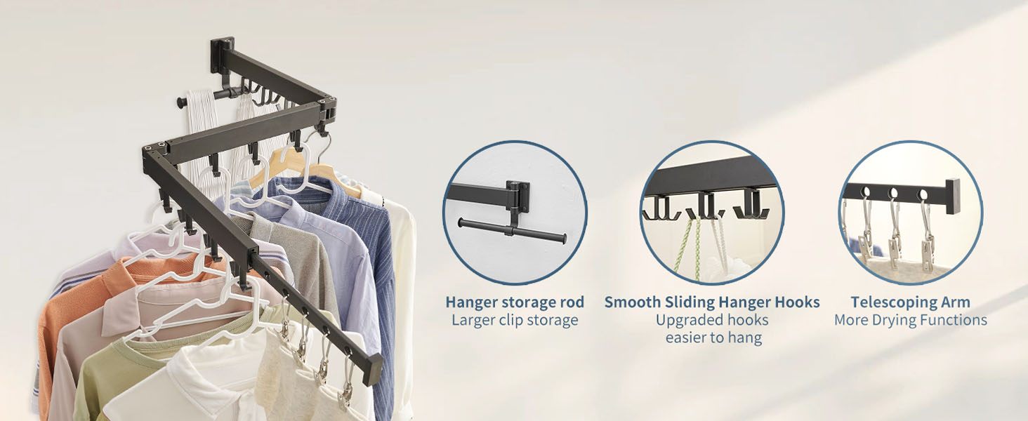 laundry drying rack wall mount