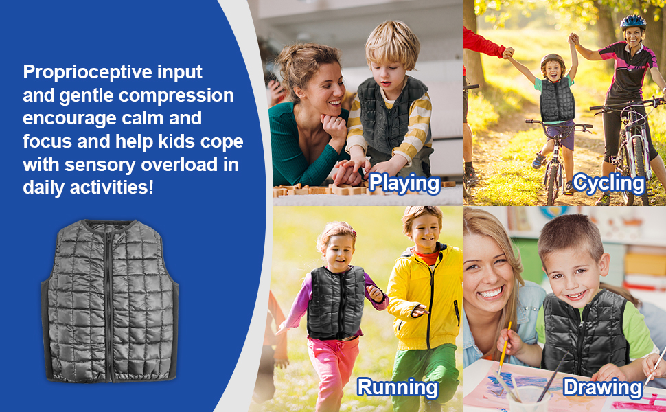Weighted Vest for Kids, Sensory Quilted Weighted Compression Vest for