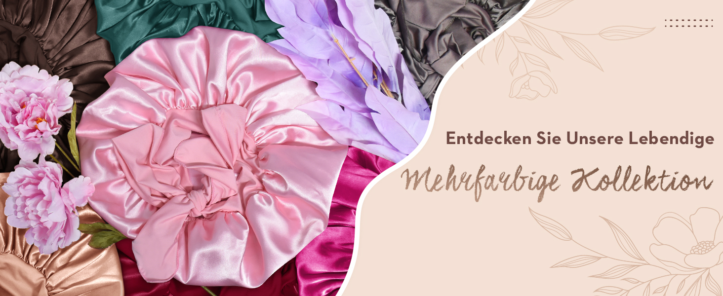 satin haarhaube nacht seidenhaube schlafmütze duschhaube damen silk bonnet sleep schlafe schlafhaube
