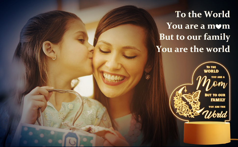 Gifts for Mom, Mom Gifts Acrylic Night Light, Birthday Gifts for Mom