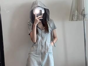 Amazon.co.jp: [ココアンドユカ] パーカーワンピース フロント