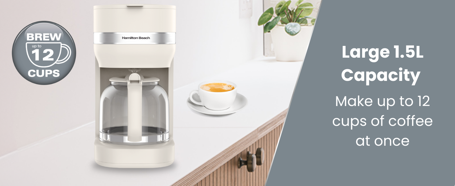 Hamilton Beach, Ella, Range, Breakfast, Black, White, Cream, Filter Coffee, Machine, Toaster