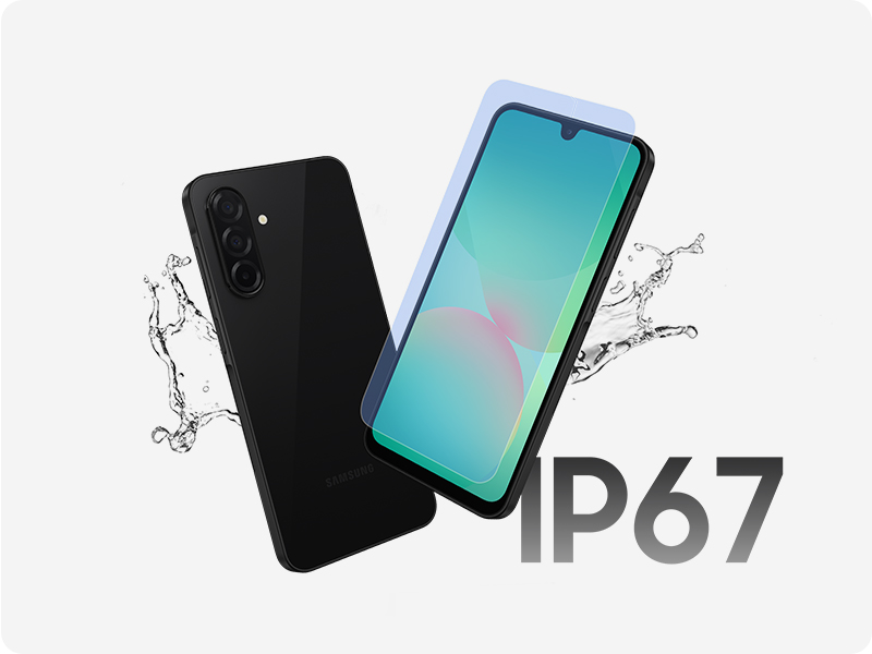 Certifié IP67, le Samsung Galaxy A26 5G est résistant à l'eau et à la poussière