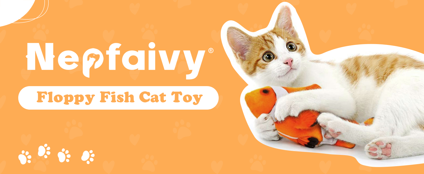 Cat Toys Fish for Indoor Cats USB Floppy Fish Cat Dog Toy, Interactive Cat Toy with Catnip Bag