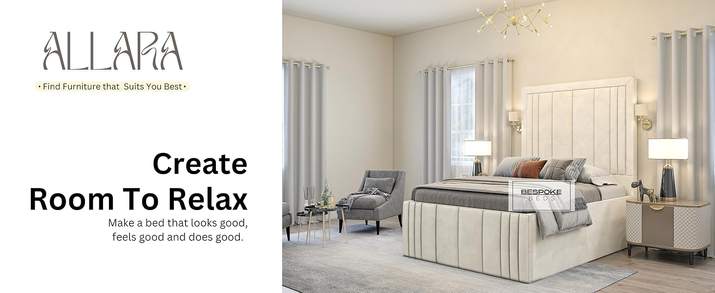 BESPOKE BEDS Upholstered Bed Frame, Ottoman Storage Bed Frame, Plush