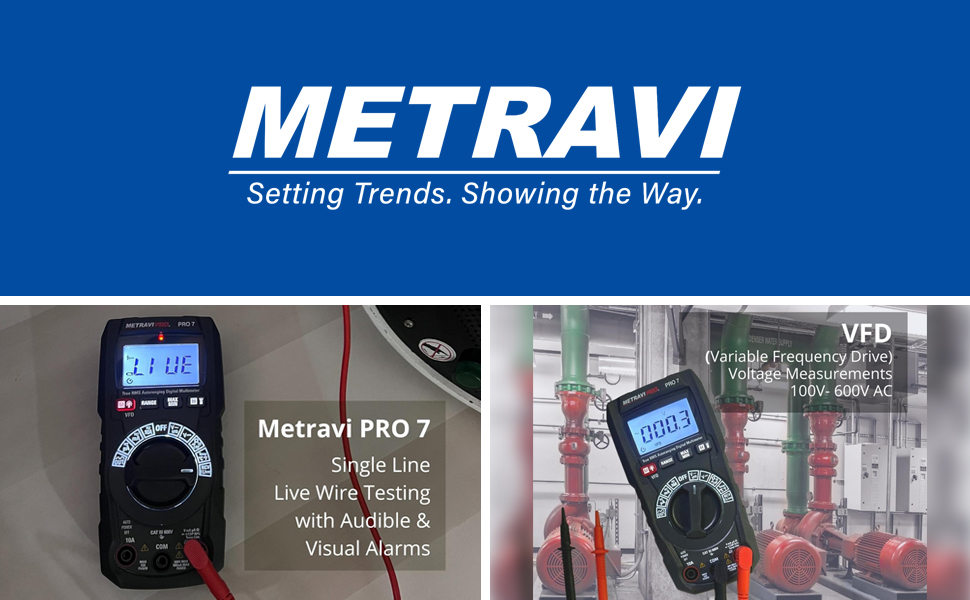 Metravi PRO 7 Autoranging Digital TRMS Multimeter with backlit ranges