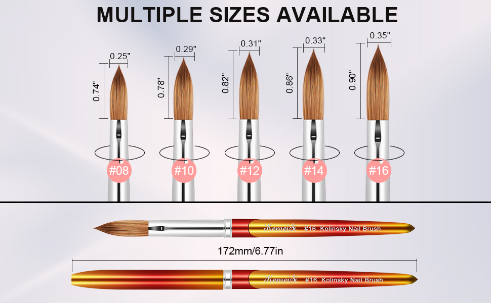 100% Kolinsky Nail Art Brushes