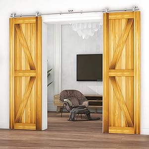 a sliding barn door with a sliding barn door.