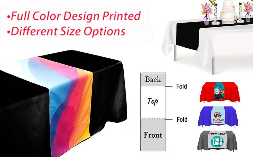 Custom Table Runner with Business Logo 13"x72" Full Color