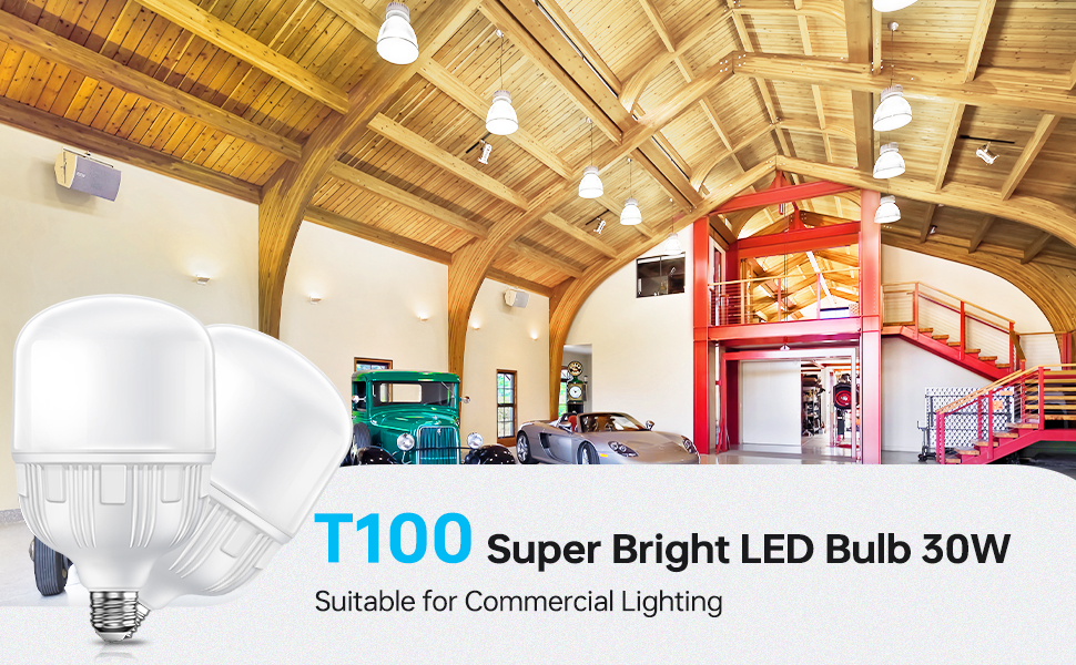 KINDEEP Super Bright Light Bulbs 250300W Equivalent, 30W E26 Garage