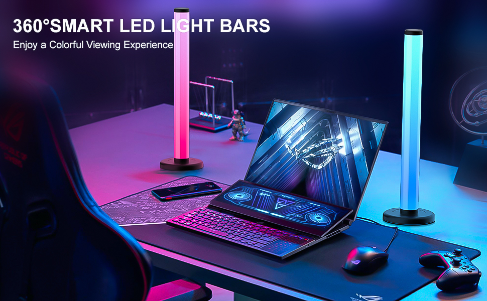 bedee Smart LED Light Bars, 360° Upgrade RGB Light Bars, Ambient