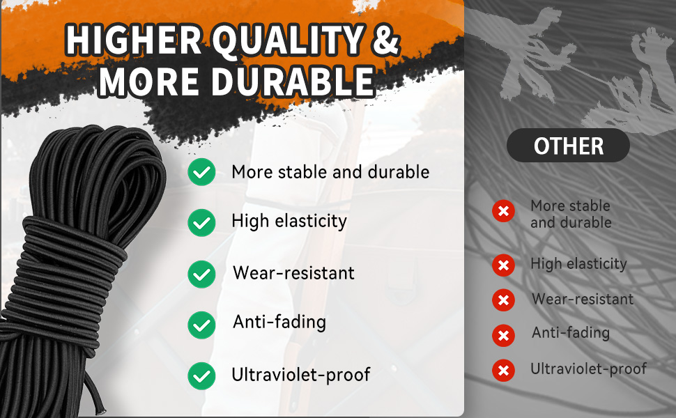 WEBSUKA Elastic Bungee Cord, Heavy Duty Bungee Shock Cord, Elastic