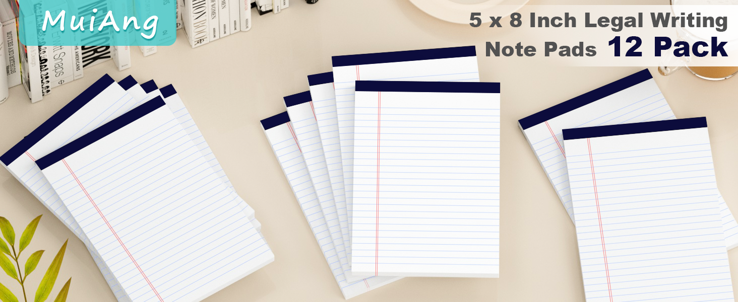 MuiAng Legal Note Pads 5" x 8" College Ruled Small Writing