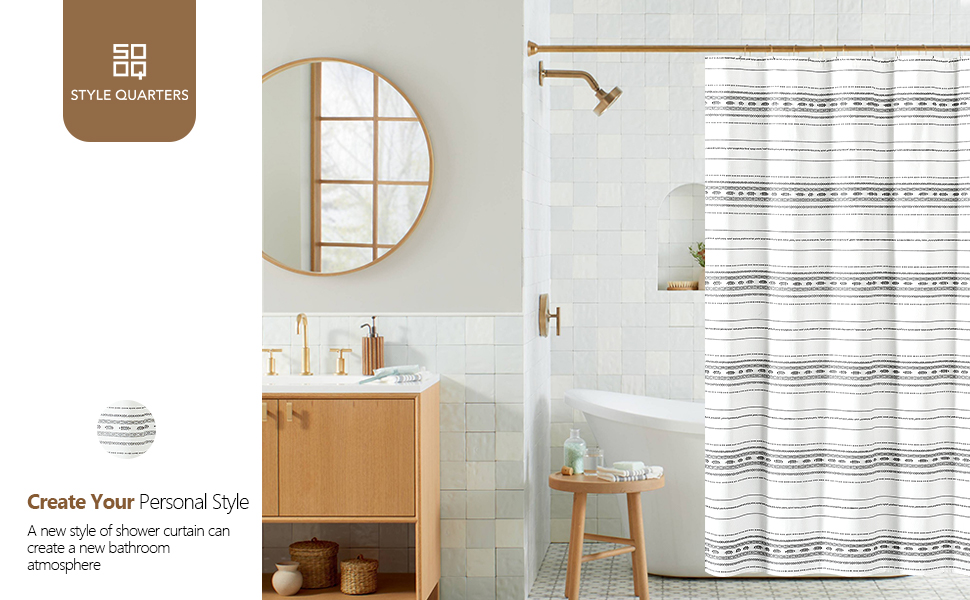 Style Quarters Waffle Shower CurtainStriped Cloth Shower