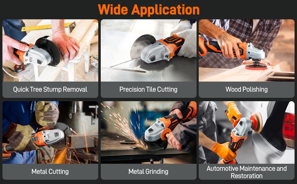 GOCHIFIX Cordless Angle Grinder Tool 11 Amp Angle Grinder kit 20V