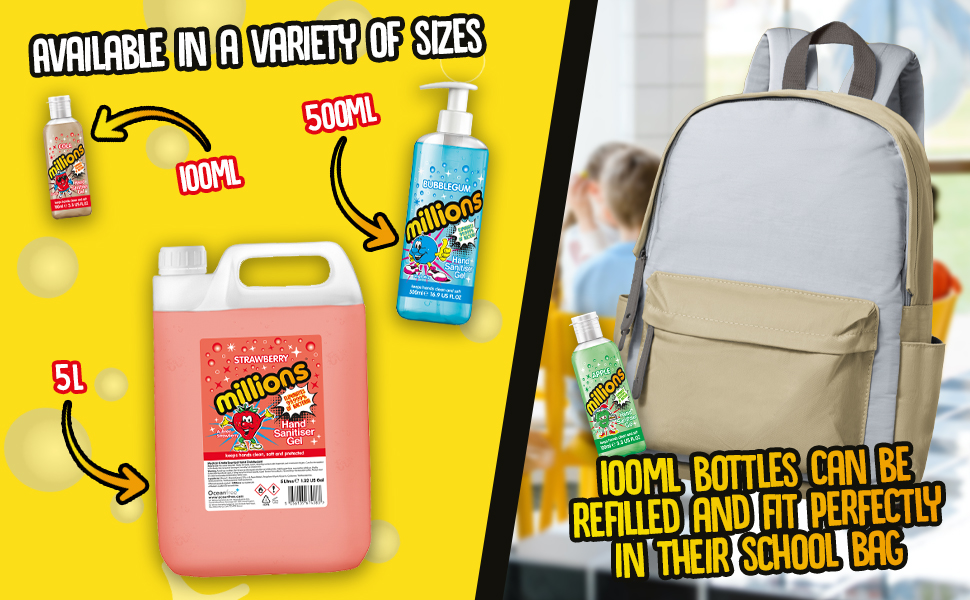 Sanitiser refills - fits in your school bag