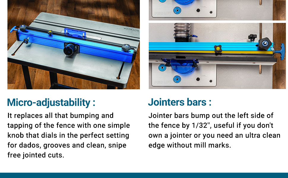 Router Table Fence w/MicroAdjustment Knob Set Includes Router