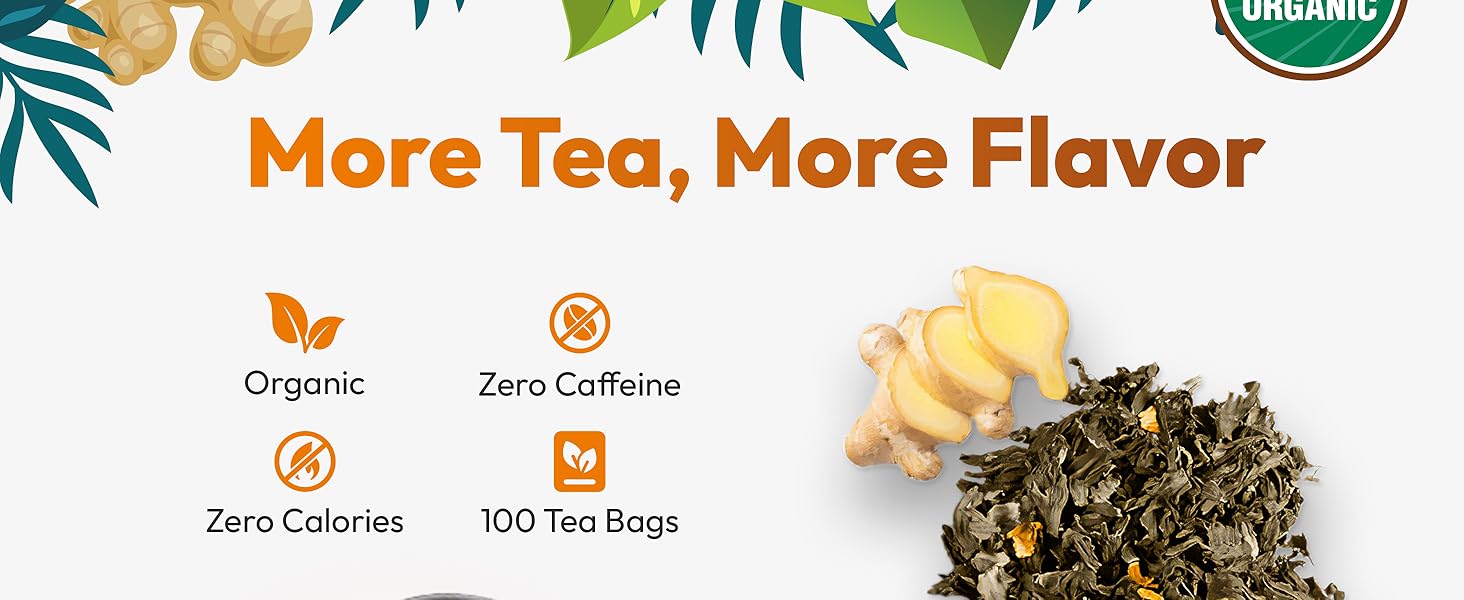 ginger peppermint probiotic tea bags mint organic nausea relief chamomile lemon probiotic gengibre