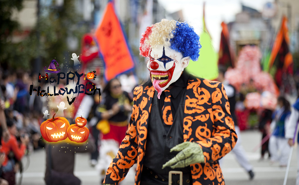 Biluer ClownMaske,Killer Clown Maske Latex Maske Halloween