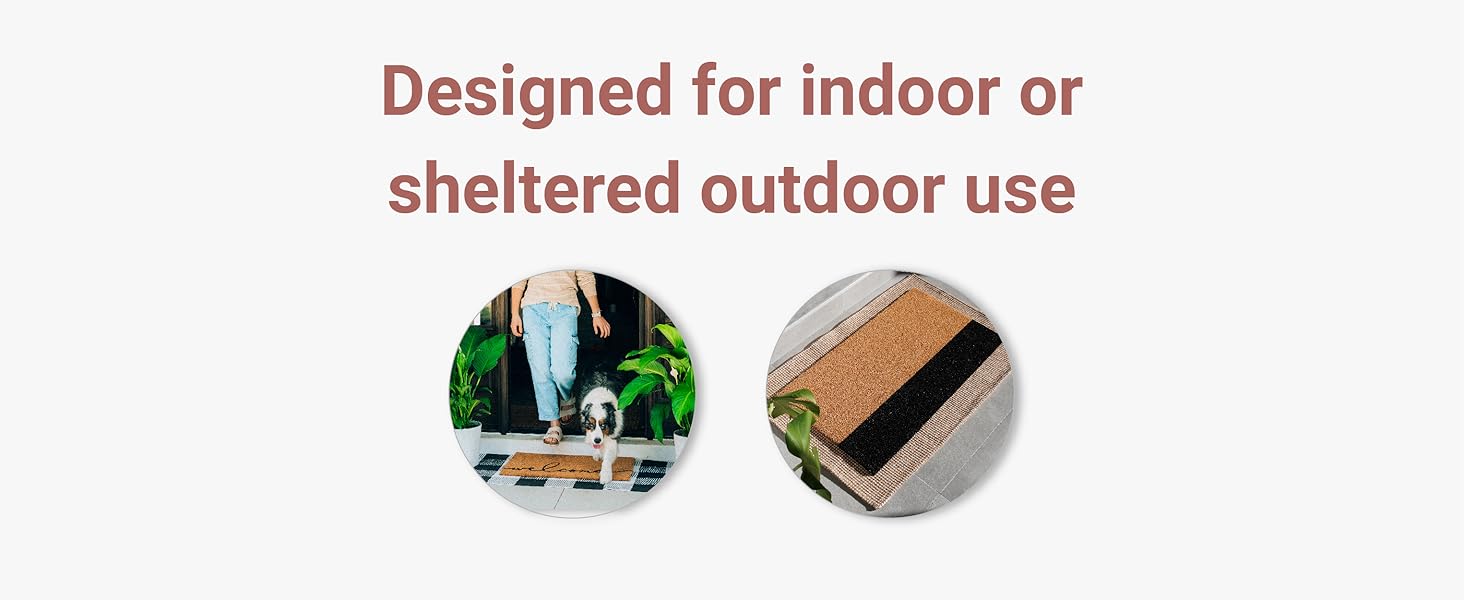 coir coconut doormats designed for indoor or sheltered outdoor use