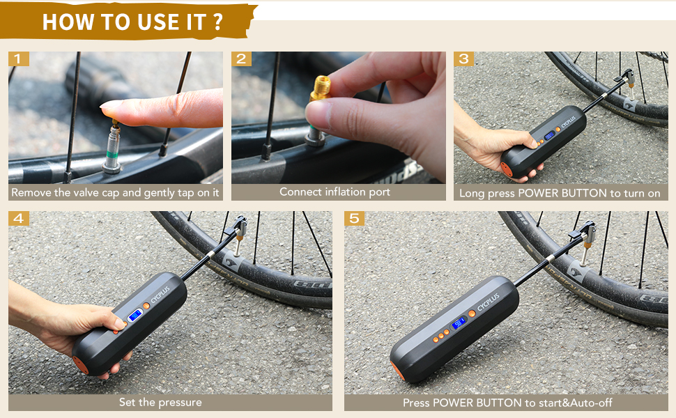 CYCPLUS Air Compressor Electric Air Pump 12 V Digital Tyre Pump Bicycle Air Pump