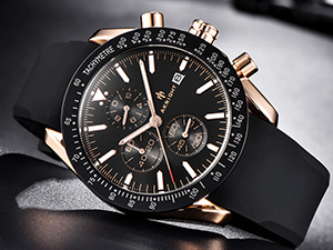 AKNIGHT Men's Wrist Watches Chronograph Beater Silicone Strap Timepiece Casual Watch for Men