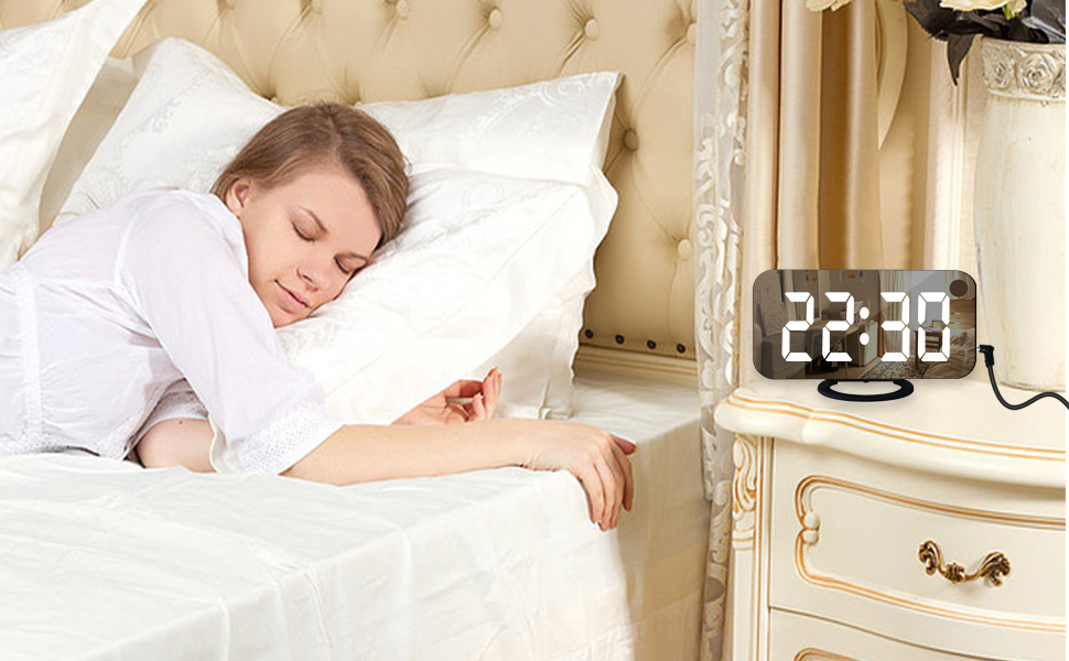 Buy YGON Plastic Mirror Surface LED Digital Alarm Clock with Dual USB