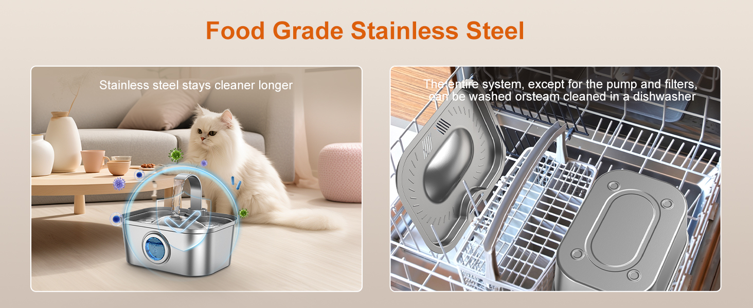 stainless steel cat water fountain