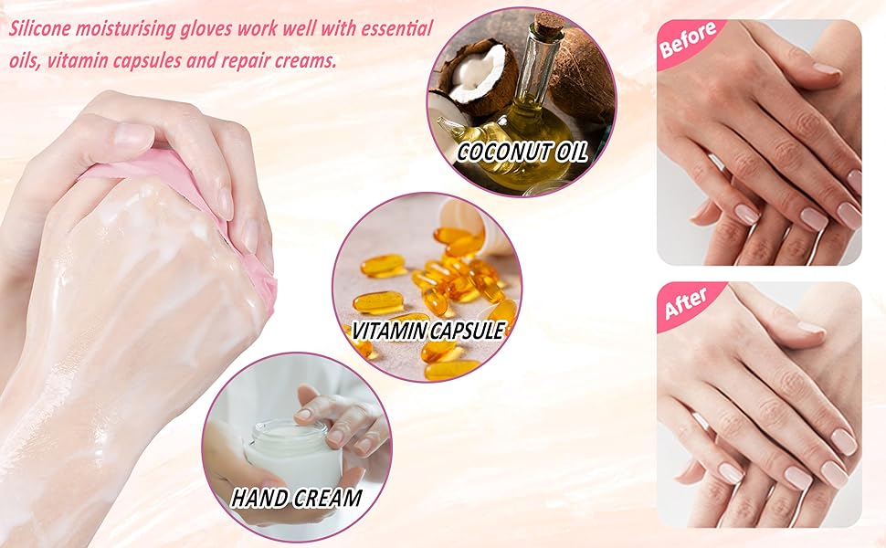 Silicone moisturising gloves