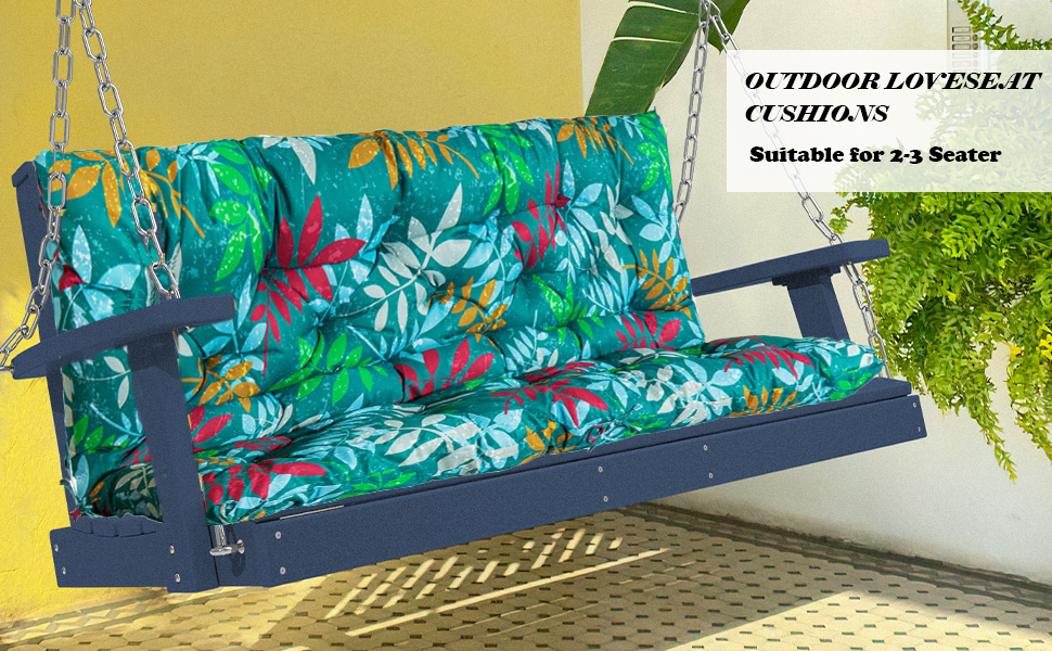 lsxlkha Porch Swing Cushions Outdoor, Swing Replacement Cushions with Backrest 2 or