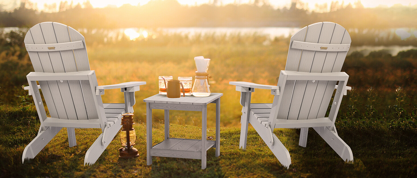 Folding Adirondack Chairs Set of 4, All Weather Resistant