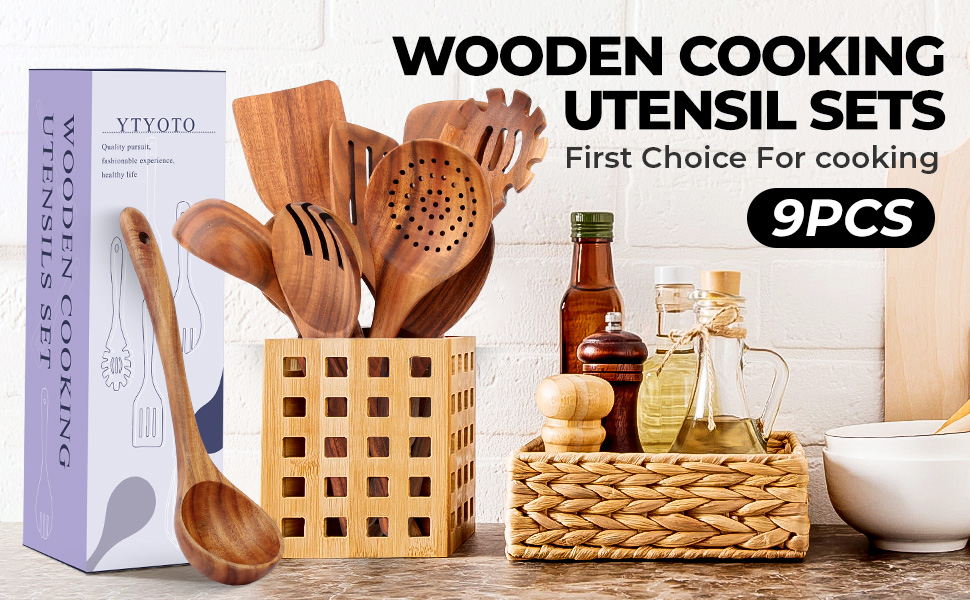 wooden utensil set